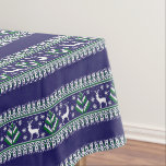 Nappe Winter Dark Blue et Green Christmas Fair Isle<br><div class="desc">Winter Dark Blue et vert Foire de Noël Isle Motif</div>