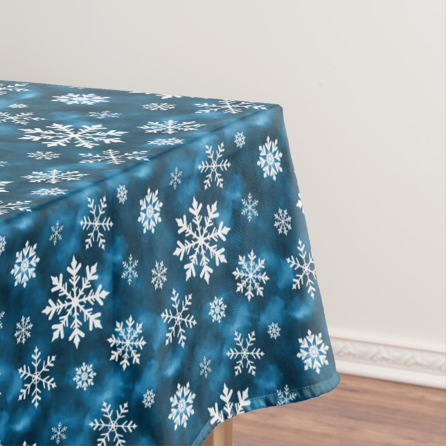 Nappe Winter Snowflakes Pattern On Cool Abstract Blue (In Situ)