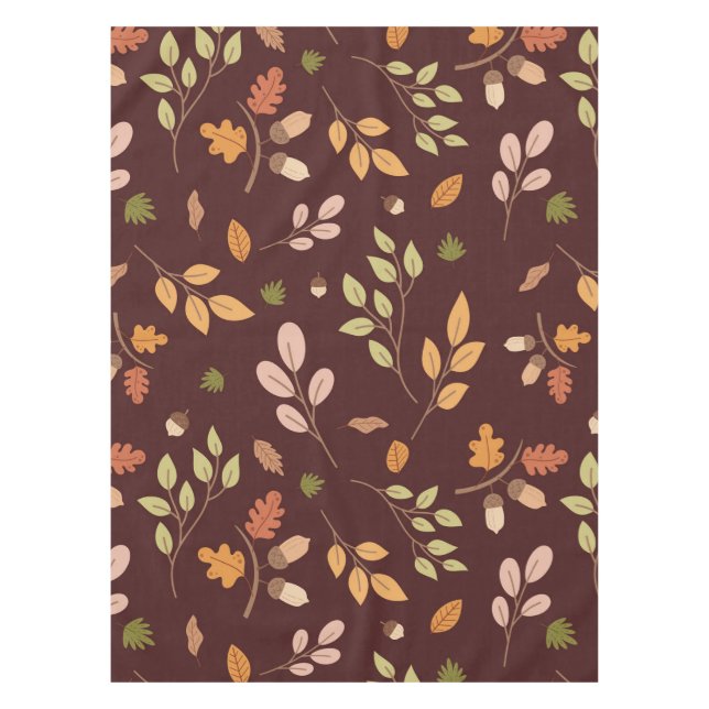 Nappe Woodland Feuilles Automne Thème Neutral foncé (Devant)
