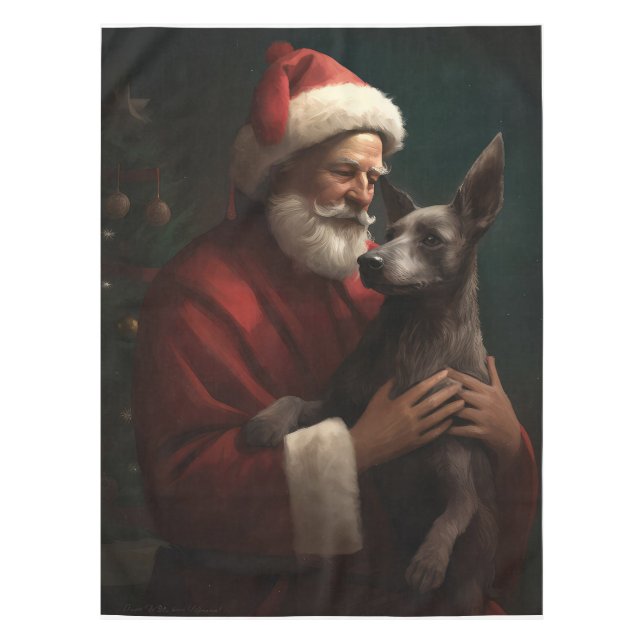 Nappe Xoloitzcuintli avec Noël Festif du Père Noël (Devant)