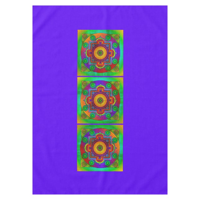 Nappe YANTRA - grande roue - violet vert (Devant)