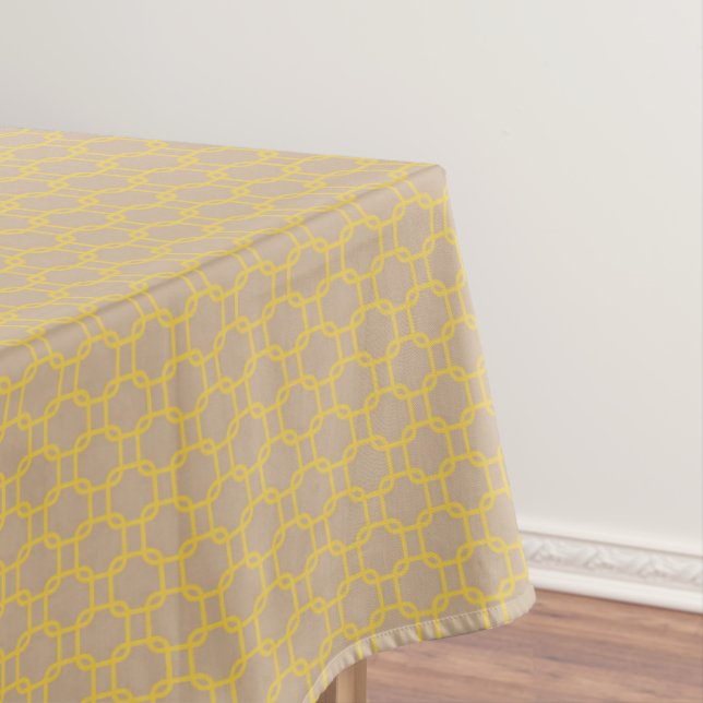 Nappe Yellow Squares Pattern Tablecloth (In Situ)