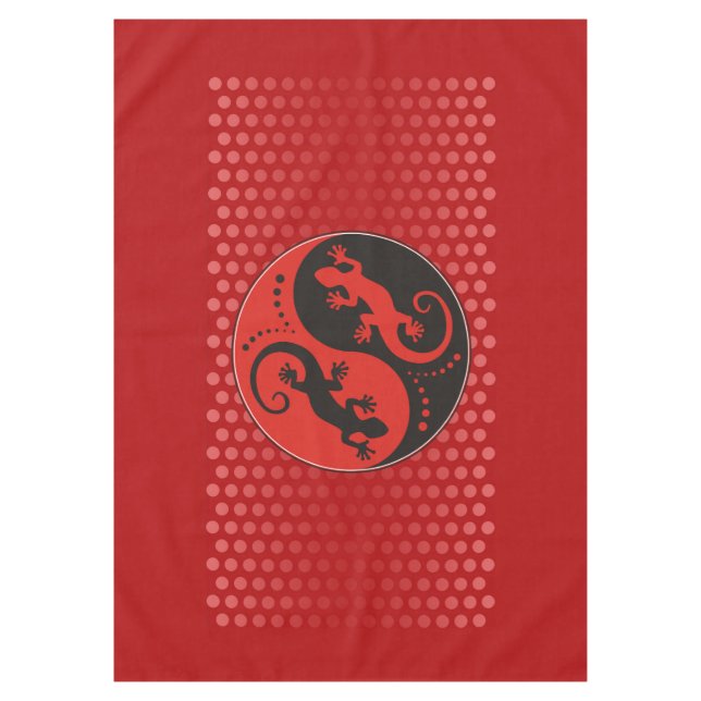 Nappe YIN & YANG Geckos black red + your background idea (Devant)
