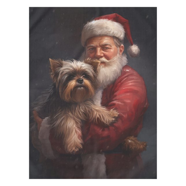Nappe Yorkshire Terrier Santa Claus Festive Noël (Devant)
