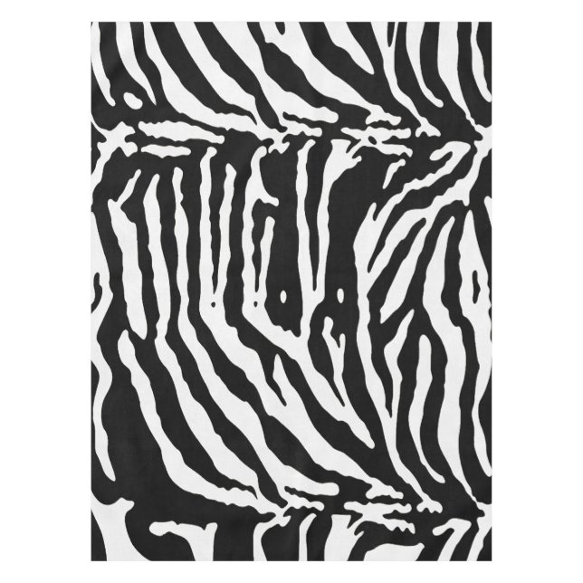 Nappe Zebra Camouflage Motif artistique noir et blanc (Devant)