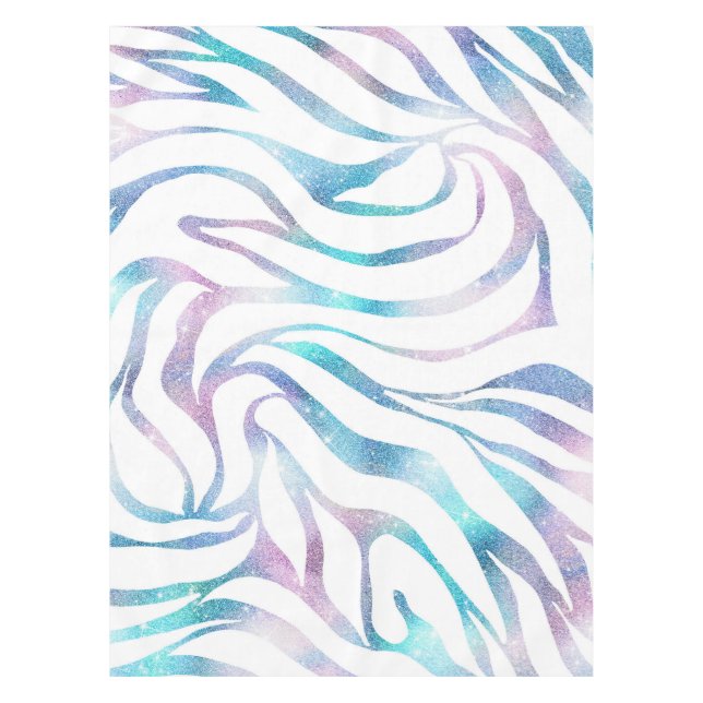 Nappe Zebra moderne Imprimer Glam Bleu Violet Parties sc (Devant)
