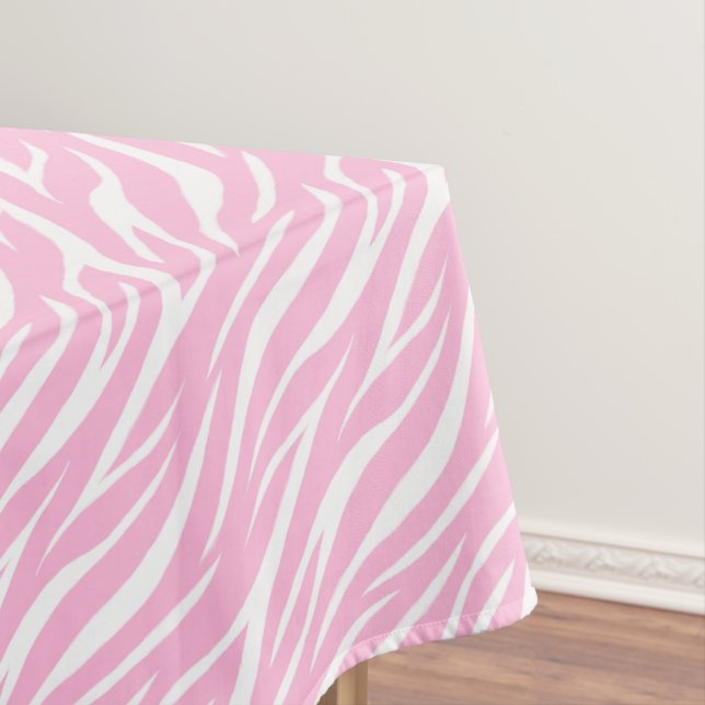Nappe Zebra Print Blanc clair rose tendance Motif (In Situ)