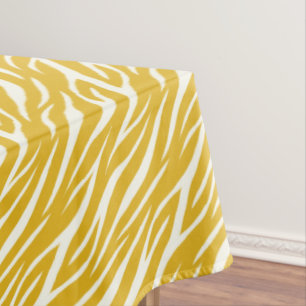 Nappe Zebra Print Blanc Jaune Ochre mignon Motif moderne