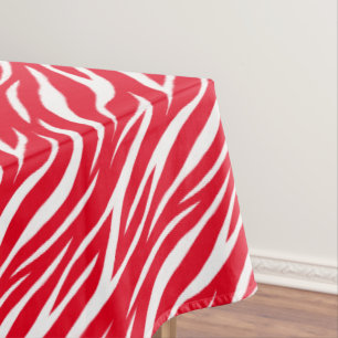 Nappe Zebra Print Blanc Rouge mignonne Motif moderne Xma