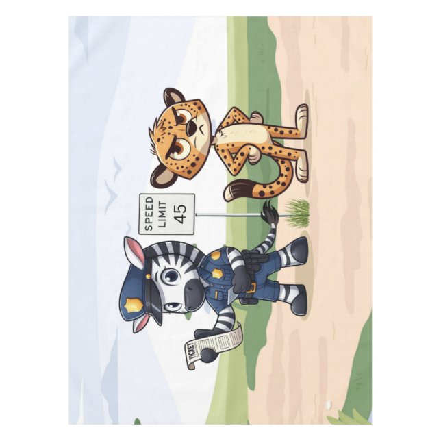 Nappe zèbre et guépard de police mignons (Devant)