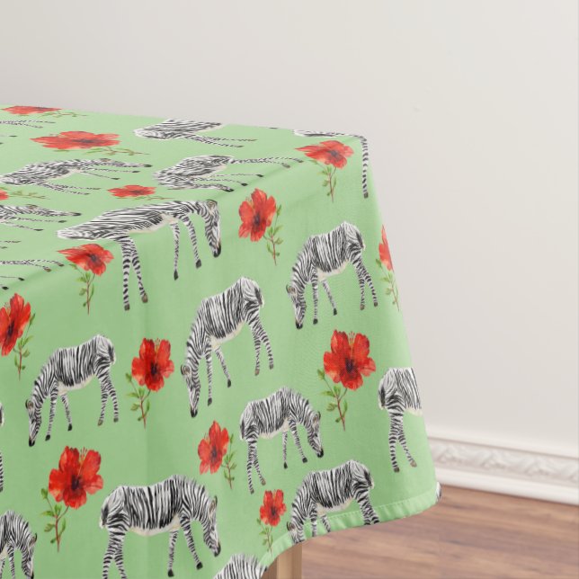 Nappe Zèbres parmi des fleurs de ketmie (In Situ)