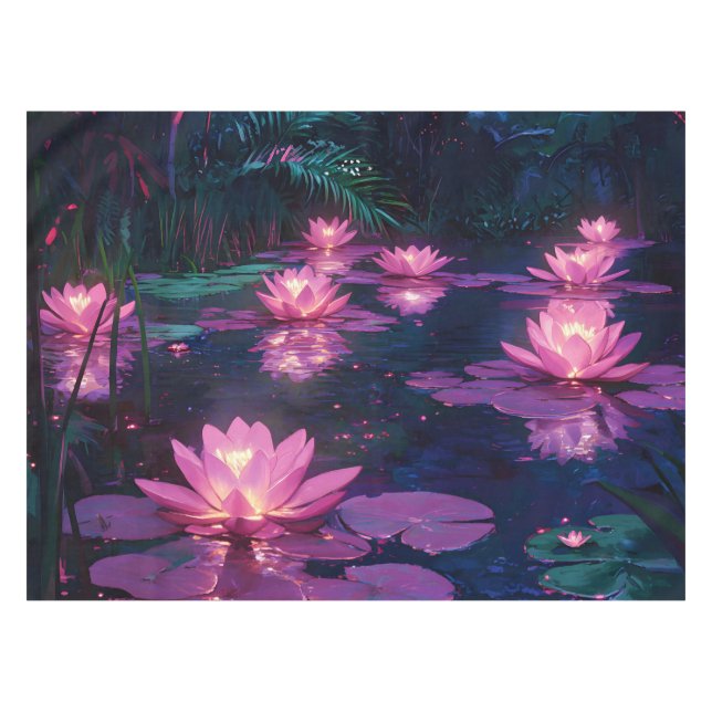Nappe Zen minuit Nature Étang de lotus rose (Devant (Horizontal))