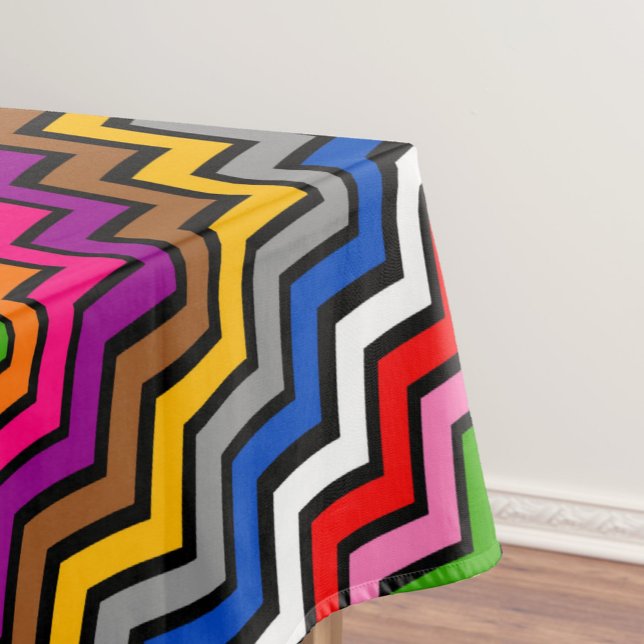 Nappe Zigzag multicolore Chevron Design noir (Créateur téléchargé)