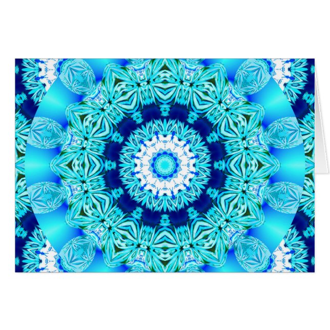 Napperon bleu de dentelle de glace, Aqua abstrait (Devant horizontal)