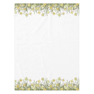 Nappes avec bordure florale de jonquilles jaunes