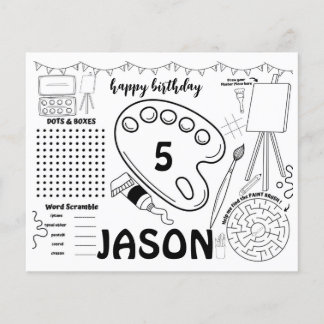 Nappes de fête d'art, page de coloriage d'activité