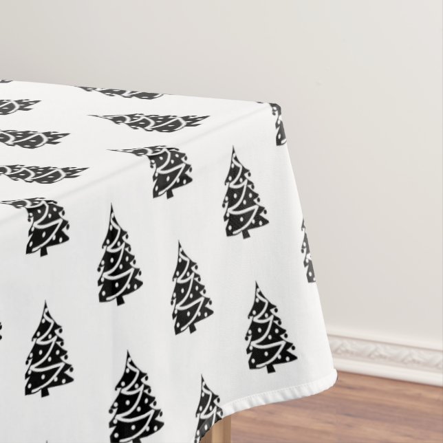 Nappes de table pour sapins de Noël noir et blanc (In Situ)