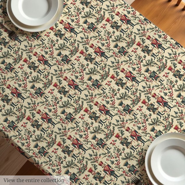 Nappes d'inspiration antique Nutcrackers vintages (Antique-inspired tablecloth vintage nutcrackers)