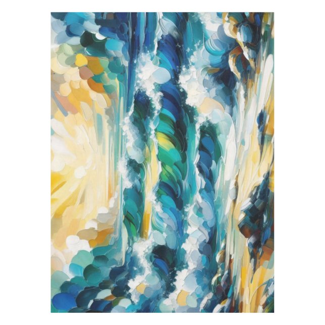 Nappes Ocean Waves Peinture Abstraite Nautique (Devant)