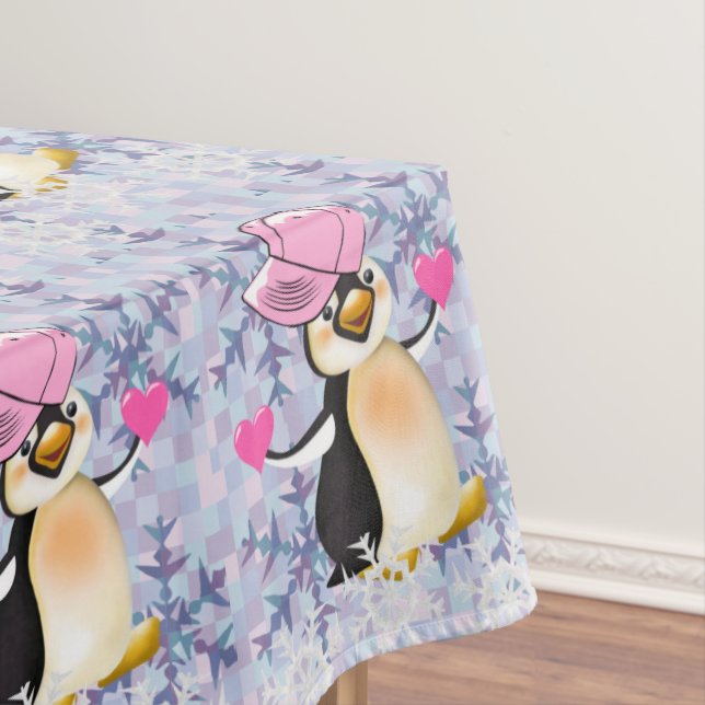 Nappes Saint-Valentin Coeurs de pingouins (In Situ)