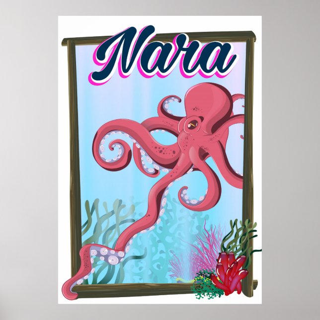 Nara Japan Squid travel poster (Devant)