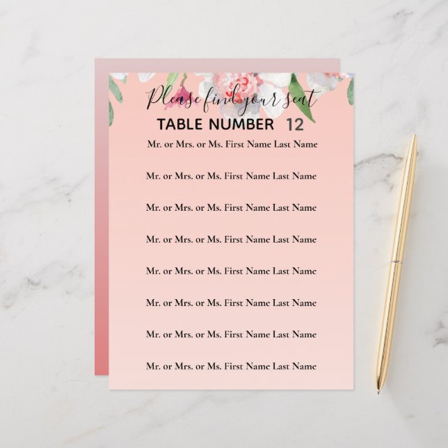 Narcisse blanc sur Mariage rose circulaire (Devant/Arrière en situation)