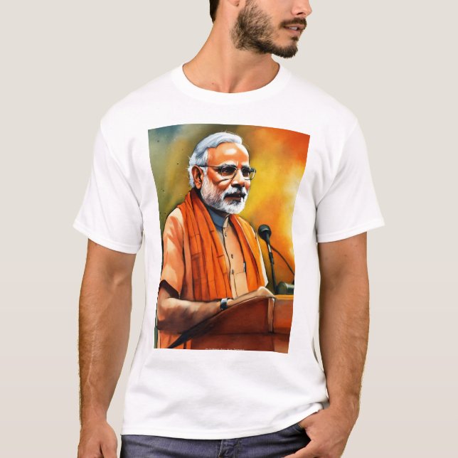 Narendra Modi : Leader Visionnaire, T-Shirt Design (Devant)