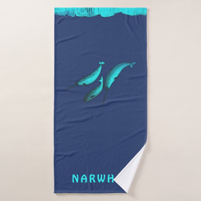 Narwhal Sous La Glace (Serviette de bain)