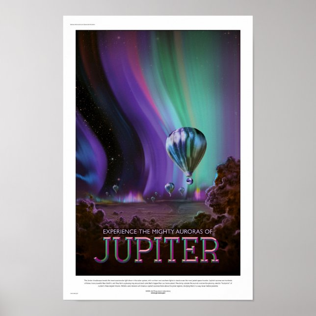 NASA Affiche de voyage du futur - Aurores de Jupit (Devant)
