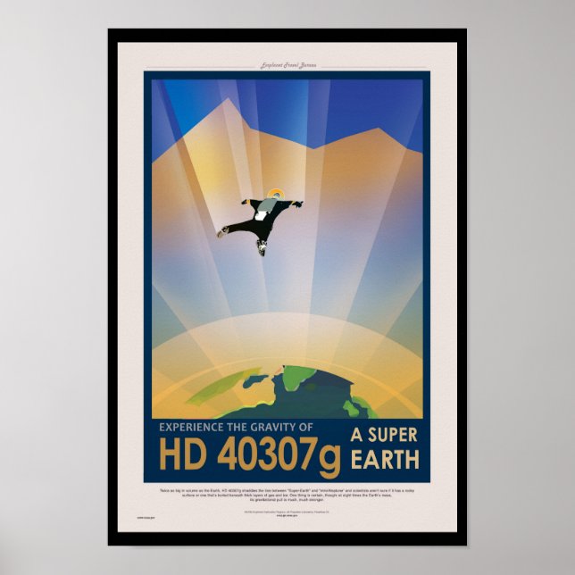 NASA Affiche de voyage futuriste Sci-Fi - Super Te (Devant)