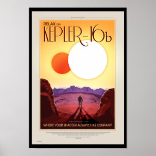 NASA Future Travel Poster - Relax on Kepler 16b
