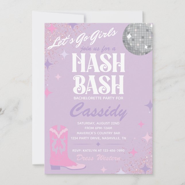 Nash Bash Bachelorette | Invitation Nash Bash (Devant)