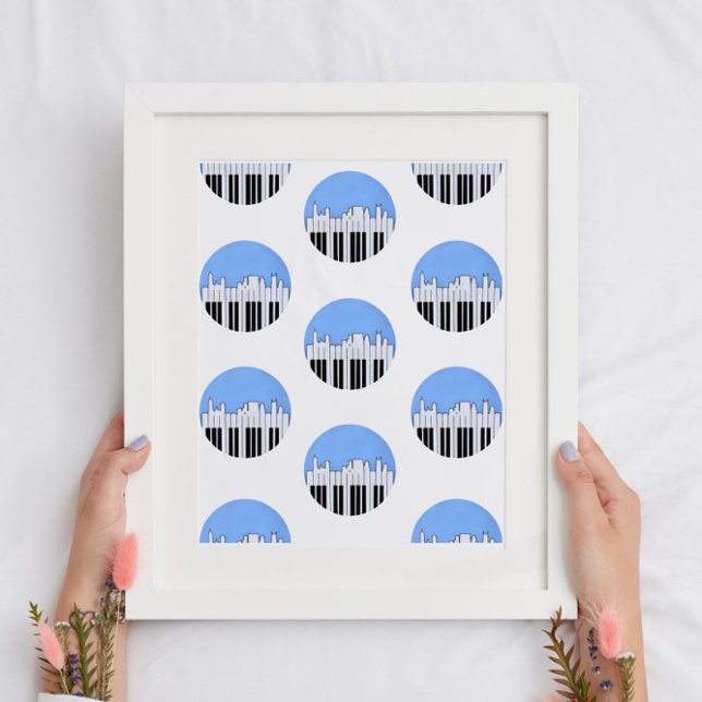 Nashville Skyline Piano Music Record Print Poster (Créateur téléchargé)