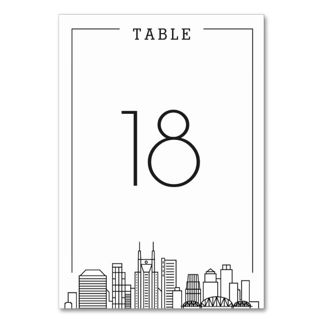 Nashville, Tennessee Mariage | Numéro de table (Par défaut)