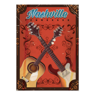 Nashville, Tennessee poster de voyage vintage Guit