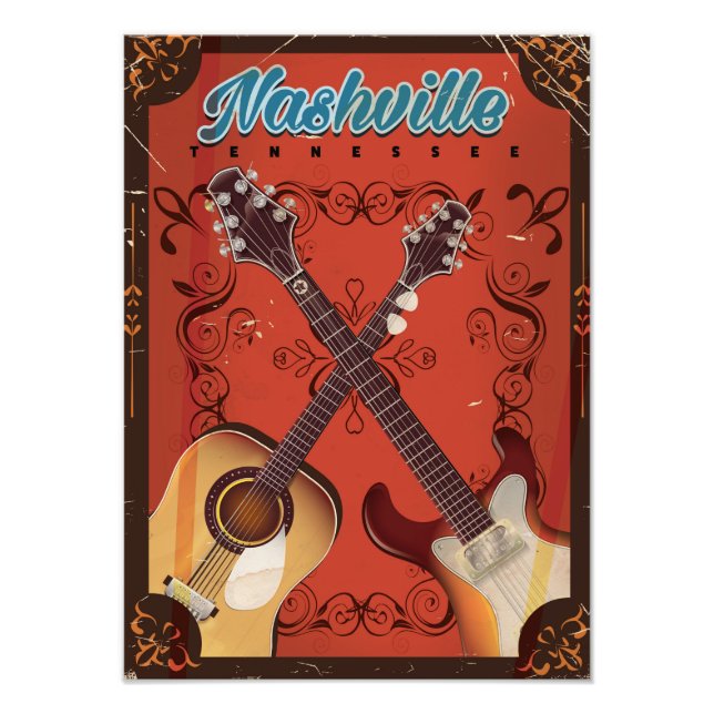 Nashville, Tennessee poster de voyage vintage Guit (Devant)
