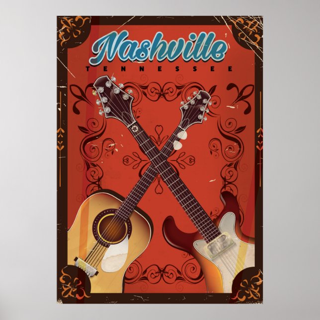 Nashville, Tennessee poster de voyage vintage Guit (Devant)