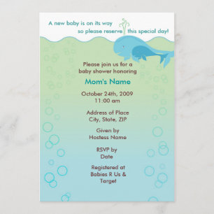 Natation avec la maman - invitation de baby shower