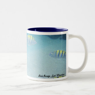 Natation avec la tasse de poissons