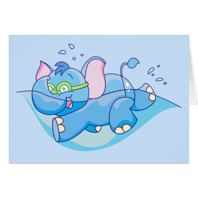 Natation bleue d'éléphant de Lil (Devant Horizontal)