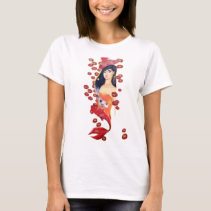 Natation dans le T-shirt rouge