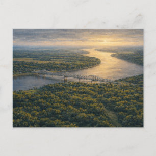 Natchez sur la rivière   Carte postale du fleuve M