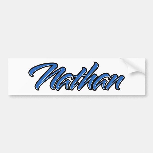 Nathan Nom bleu Autoaufkleber Sticker (Devant)