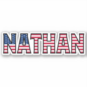 Nathan Prénom USA Sticker Stickerset
