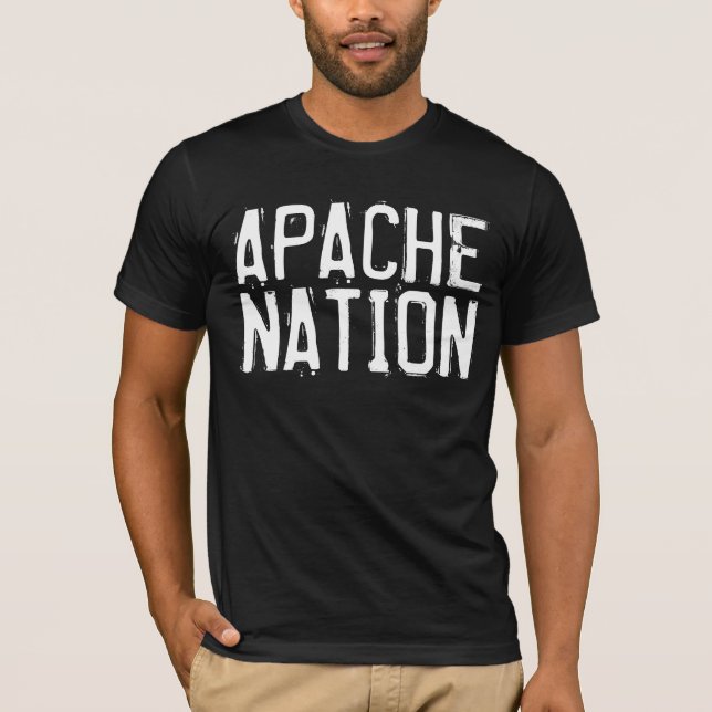 NATION APACHE, T-shirts noirs amérindiens (Devant)