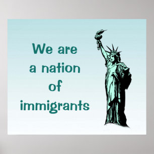 Nation des immigrants Poster bleu