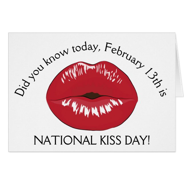 National Kiss Day Février 13th Holiday Card (Devant horizontal)