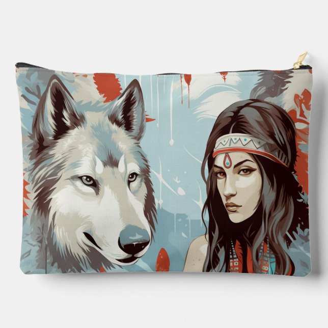 Native America Princess, sac d'accessoires Wolf (Verso)