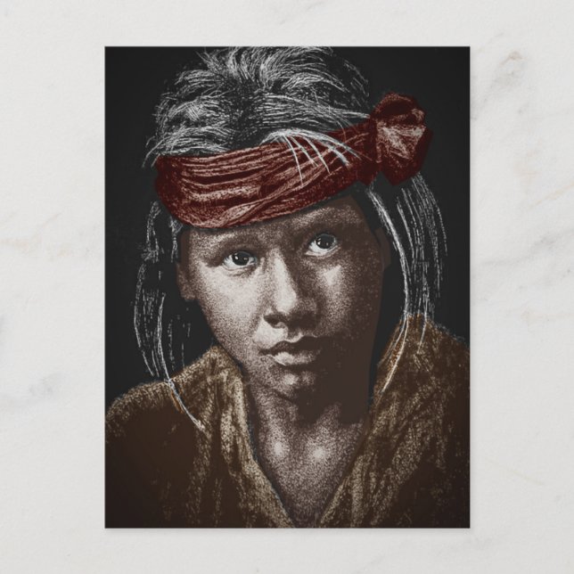 Native American Boy my carte postale de dessin de  (Devant)