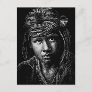 Native American Boy my carte postale de dessin de